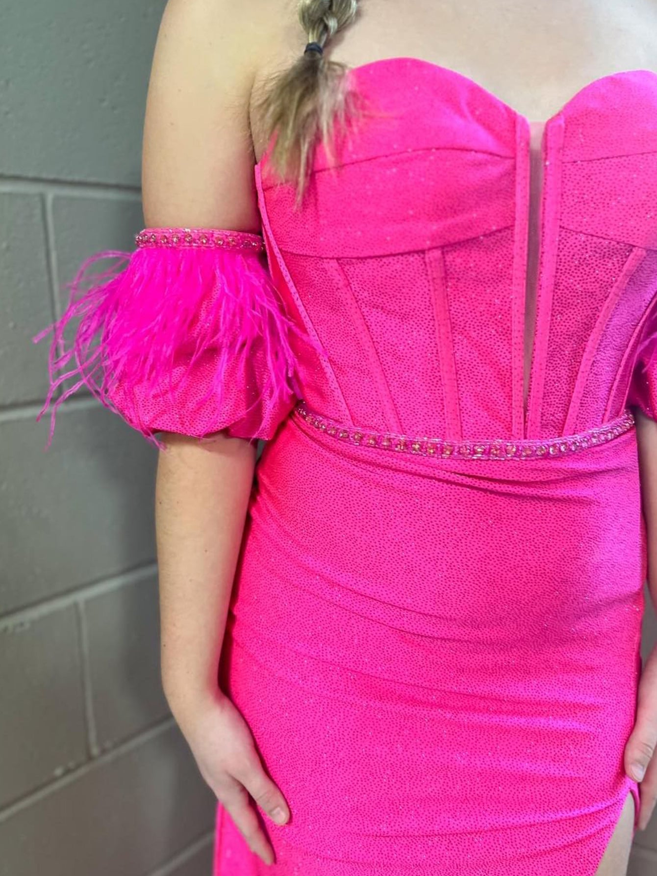 Vestido de fiesta largo ajustado sin tirantes de sirena con abertura