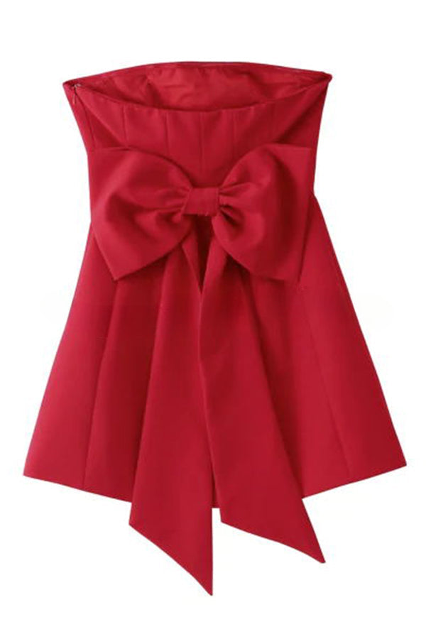 Night To Remember – Schulterfreies Minikleid mit Schleifendetail auf der Rückseite