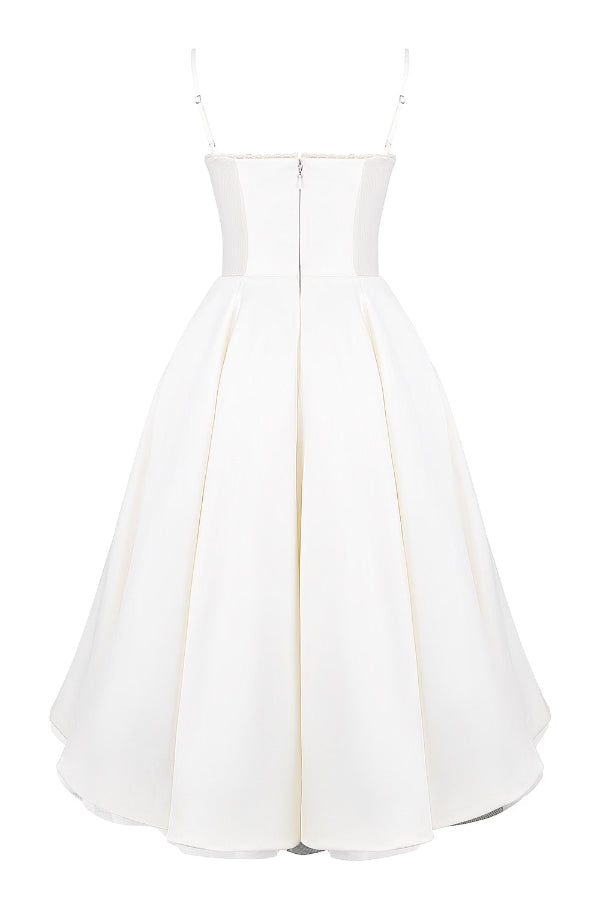 Ärmelloses Tutu-Maxikleid mit Strumpfhaltern und V-Ausschnitt