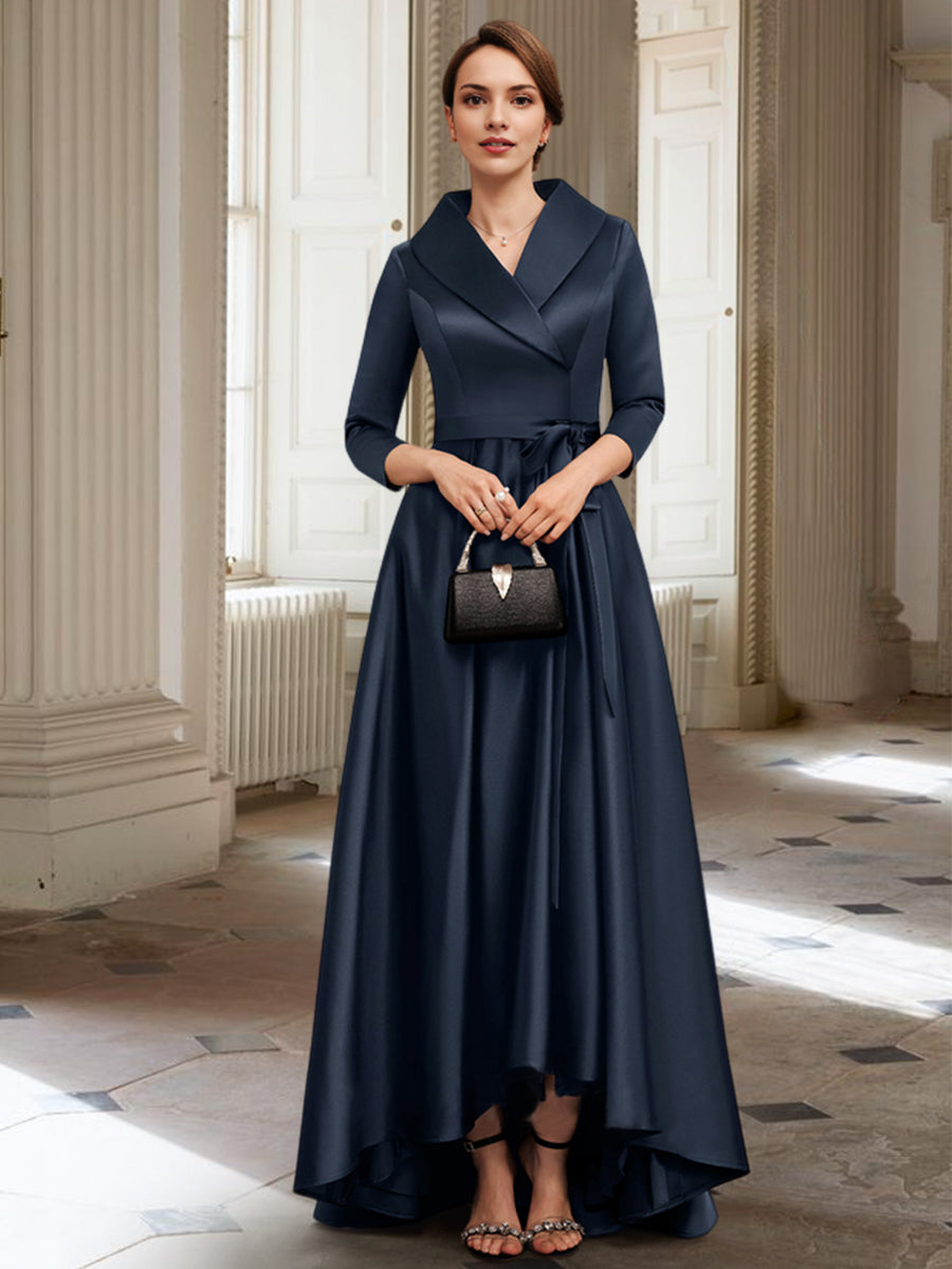 A-Linie/Princess-Linie Lange Ärmel Kleider für die Brautmutter mit Taschen und Gürtel