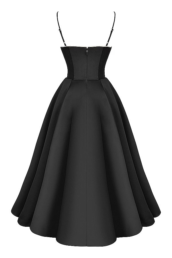 Ärmelloses Tutu-Maxikleid mit Strumpfhaltern und V-Ausschnitt