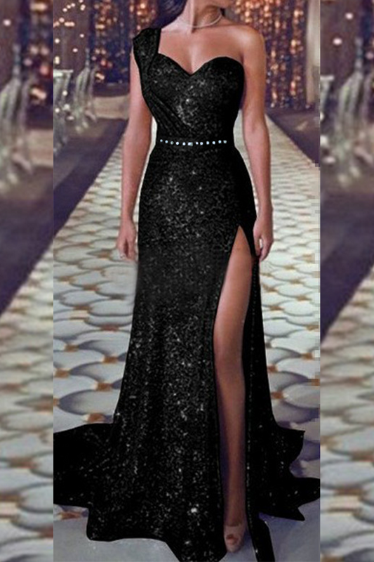 Vestido de noche sexy con cuello en V y patchwork color bronce (6 colores)