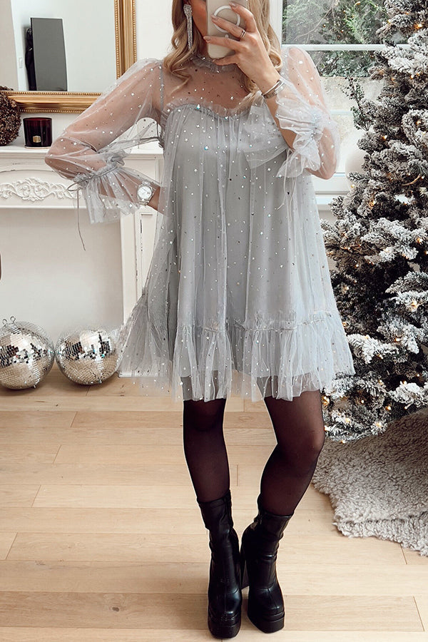 Twinkle Twinkle Little Star – Babydoll-Minikleid aus Tüll