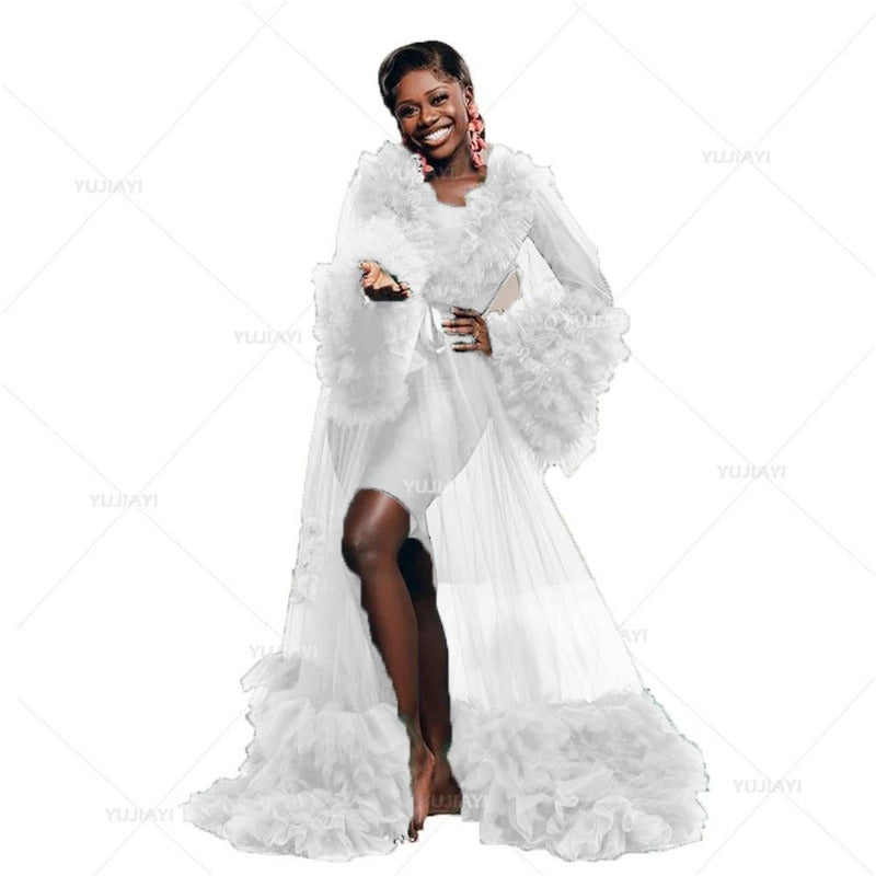 6132#Bridal ball dress shooting fluffy tulle robe pregnant woman wedding party dress