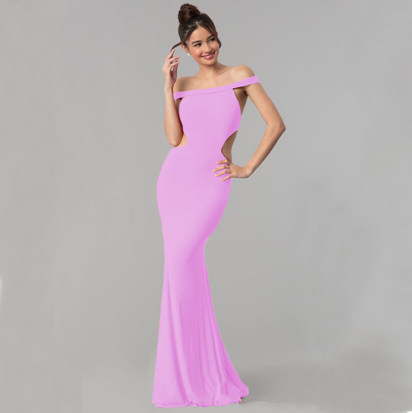Schulterfreies Maxi-Abendkleid für Damen – Elegantes Abendkleid