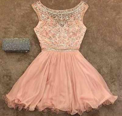 Vestidos de fiesta de gasa con corte en A, elevación, Noisette, cuentas y transparencias