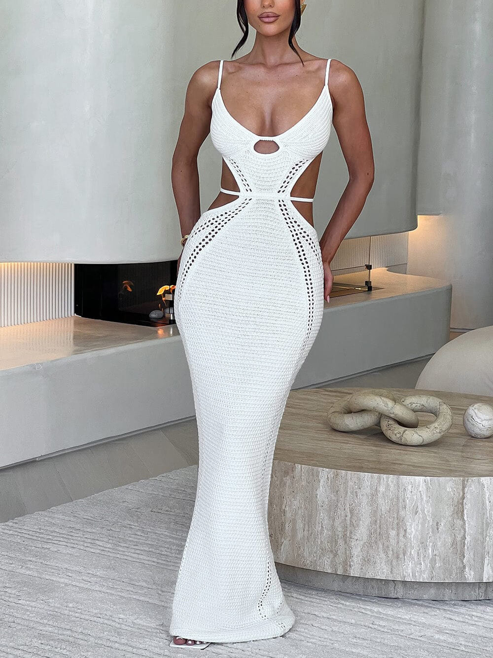 Sexy rückenfreies Midikleid mit Wickeloptik