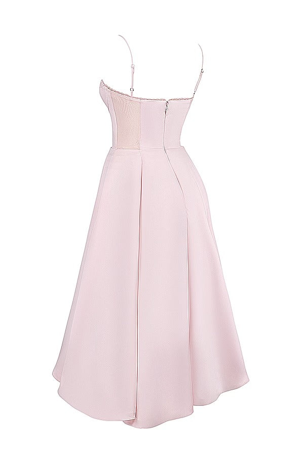 Ärmelloses Tutu-Maxikleid mit Strumpfhaltern und V-Ausschnitt