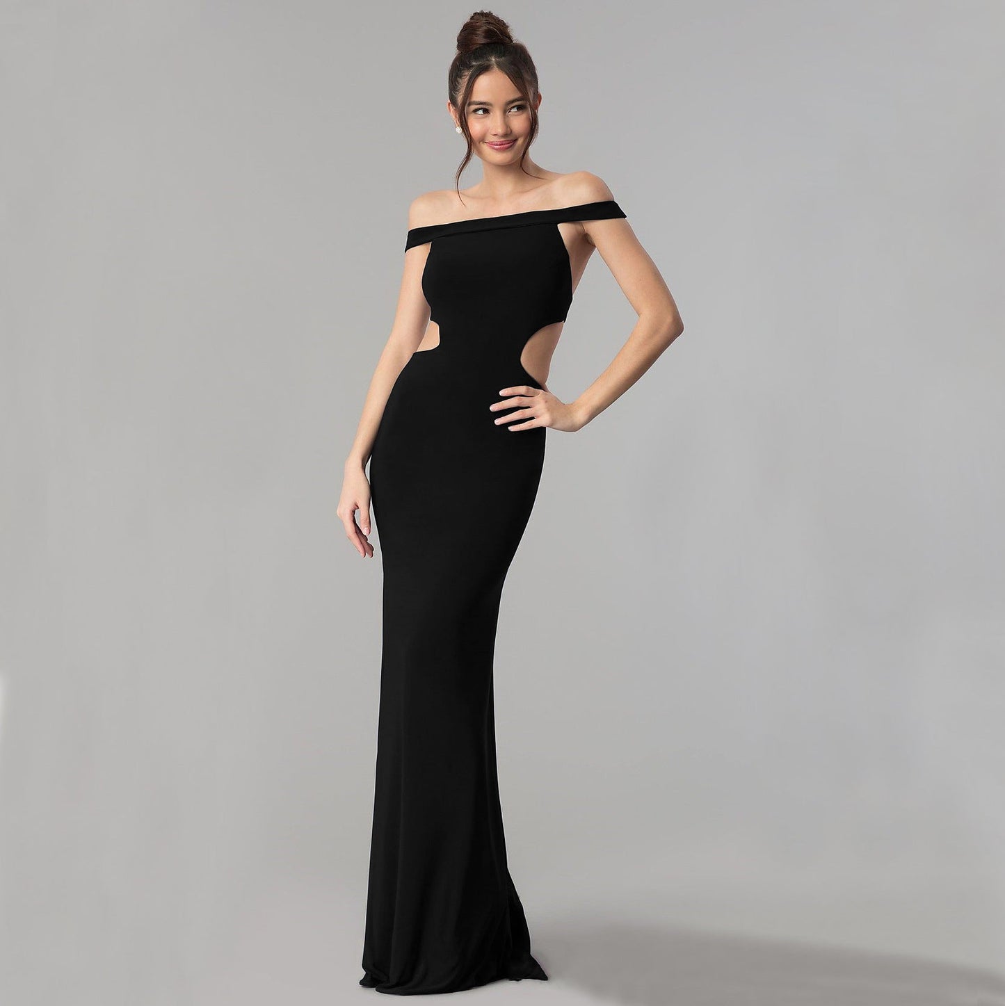 Schulterfreies Maxi-Abendkleid für Damen – Elegantes Abendkleid