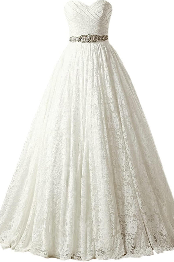 A-Linie Herzausschnitt Elegante Brautkleider Trägerloses Brautkleid