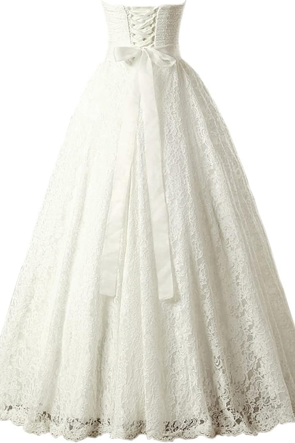 A-Linie Herzausschnitt Elegante Brautkleider Trägerloses Brautkleid