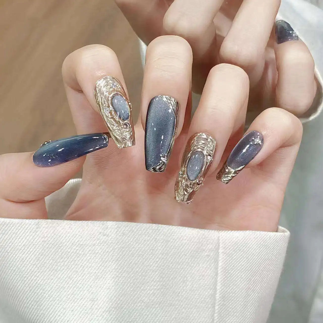 Nuevo estilo hecho a mano con diferentes formas artificiales para salón de uñas, cubierta completa extraíble ABS, puntas para uñas a presión
