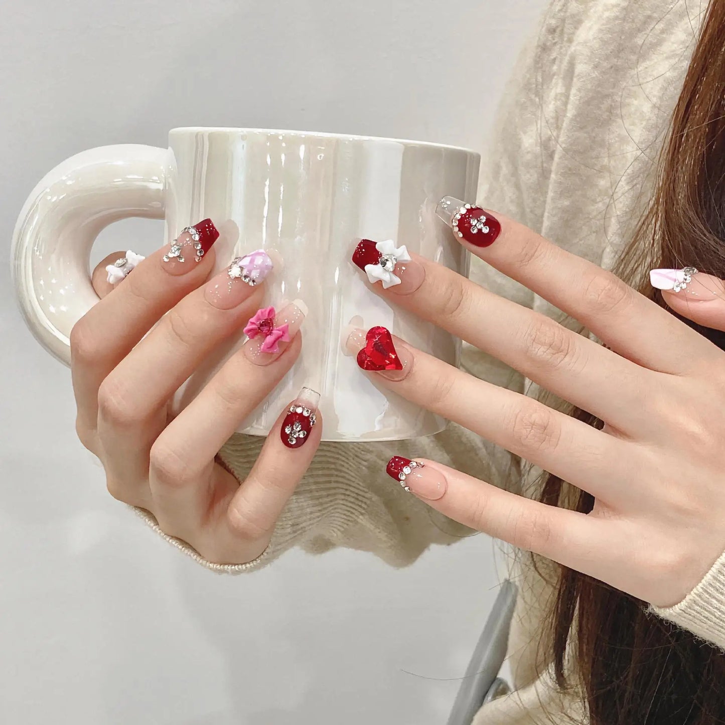 Nuevo estilo hecho a mano con diferentes formas artificiales para salón de uñas, cubierta completa extraíble ABS, puntas para uñas a presión