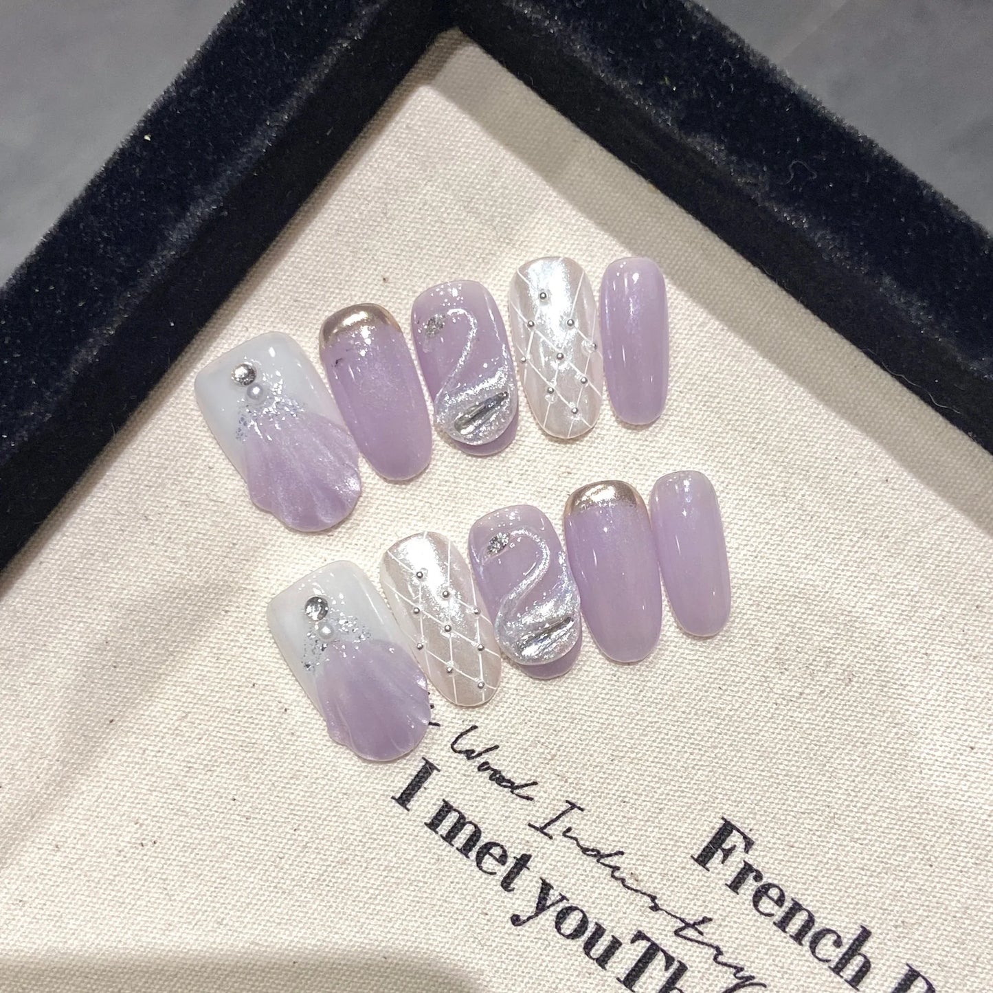 High Quality Press on Nails Cat Eye Removable False Nails ABS Gel Nail