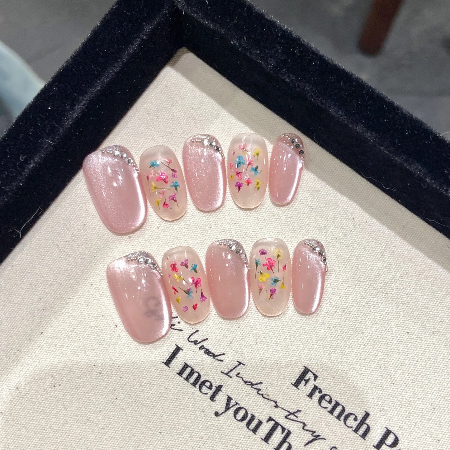 New Fashion Press-On Nails Ballerina Medium Coffin Butterfly Design ABS Acrylic Artificial Fingernails