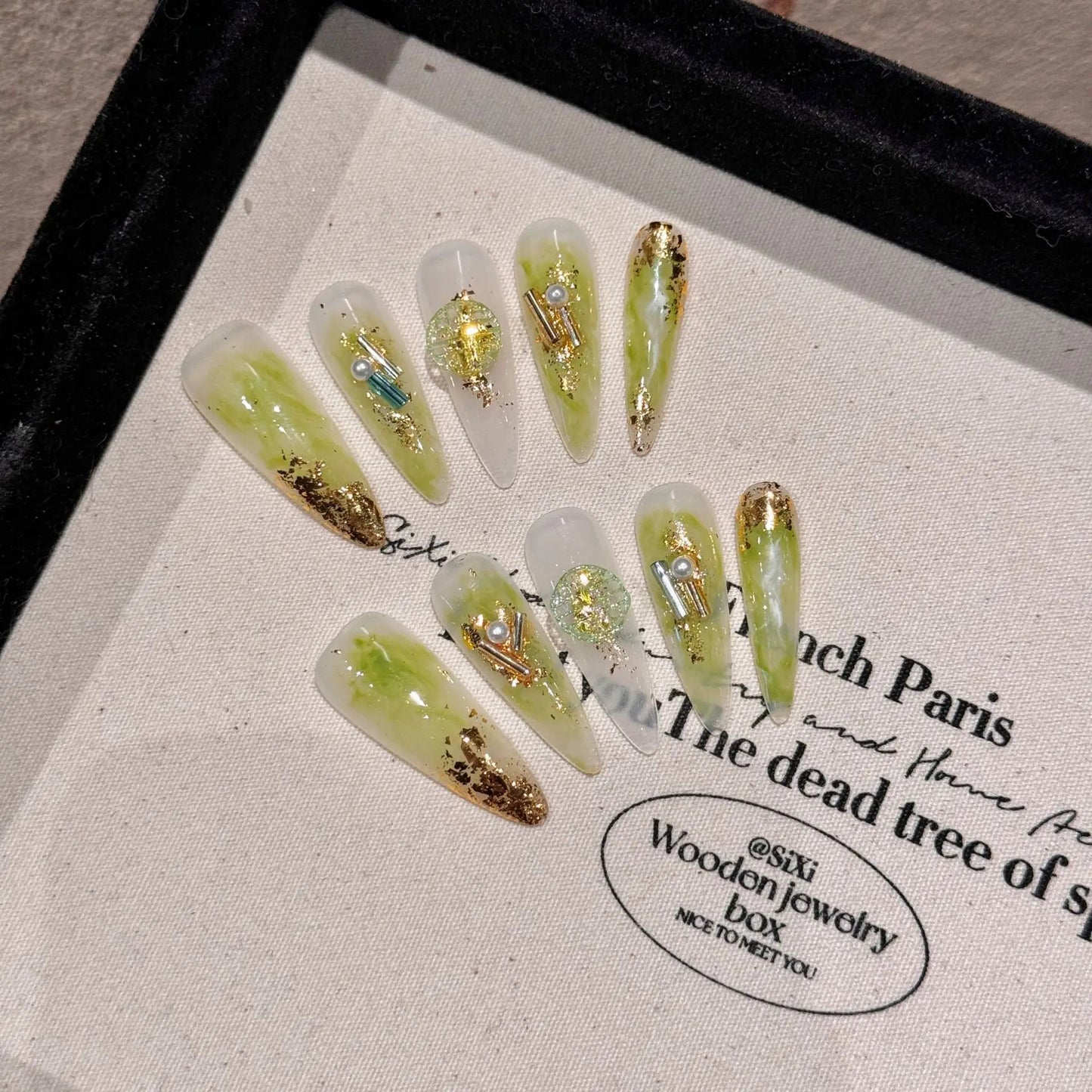 Latest High Quality Stick on Nails Glitter Luxury Ballerina French Press on Nails Acrylic ABS Gel Artificial Nails