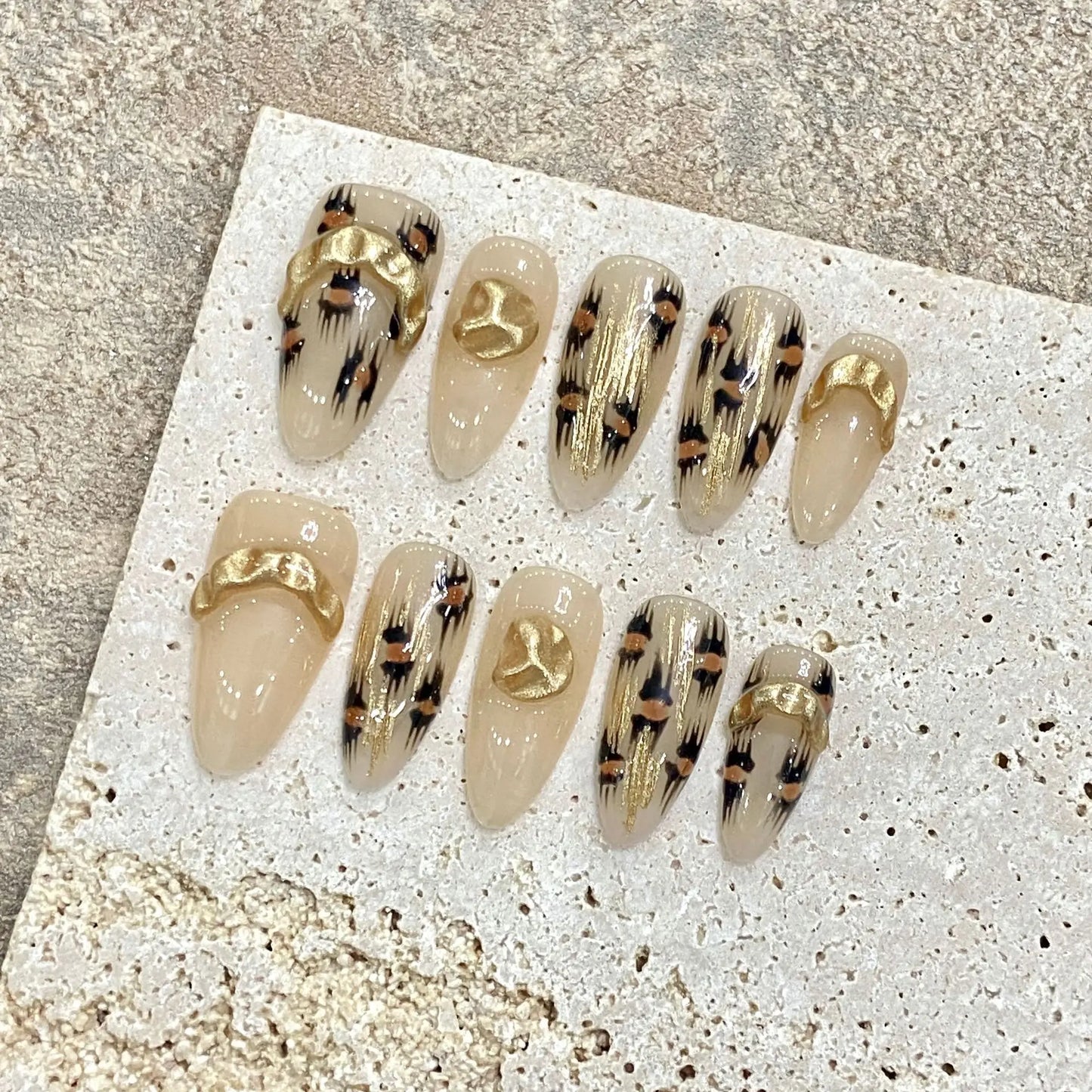 Uñas postizas artificiales de lujo, hechas a mano, de gel francés de cobertura completa, desmontables, prensadas a mano, uñas adhesivas
