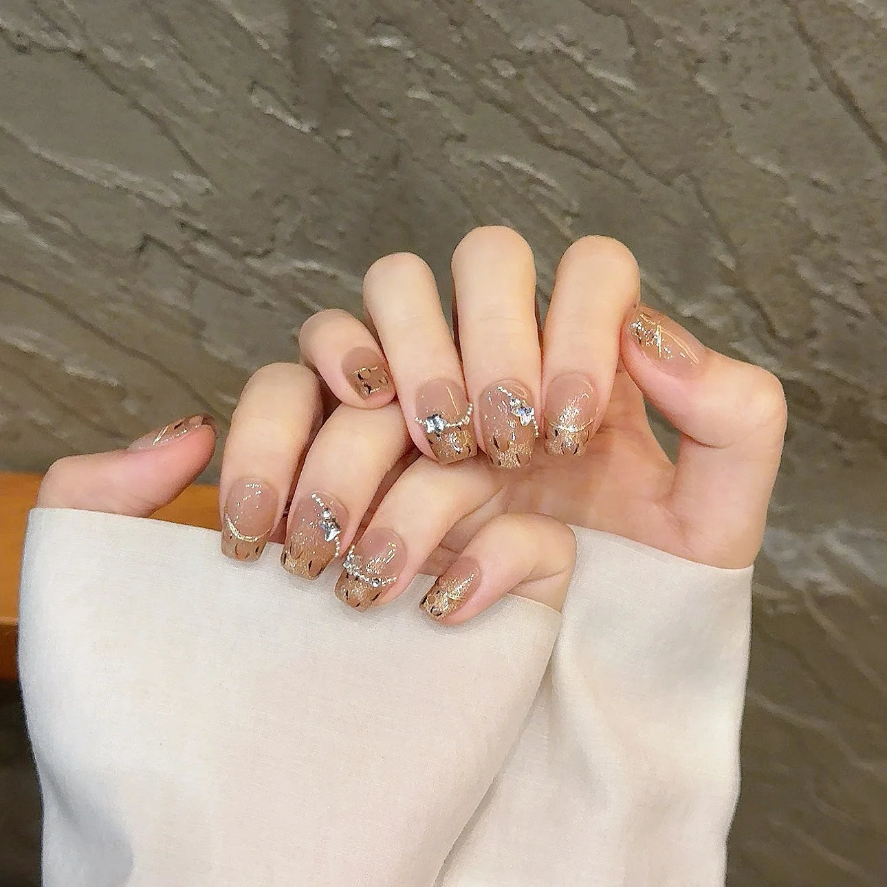 French False Nails Full Cover Acrylic Press on Nails Handmade Detachable Stick on Nails
