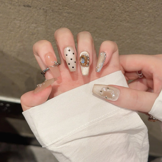 Super Luxus Design Acryl Stick Nägel Weiche Gele French Tip Drücken auf Nägel Hand Drücken Künstliche Nagel