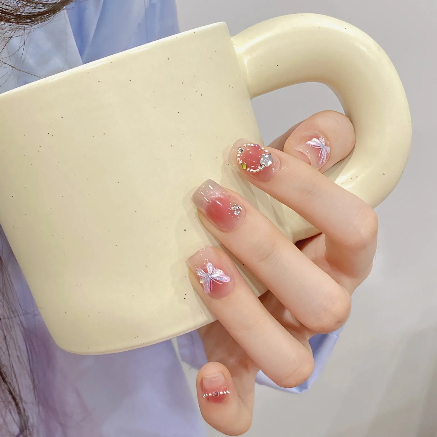 Nuevo estilo hecho a mano con diferentes formas artificiales para salón de uñas, cubierta completa extraíble ABS, puntas para uñas a presión