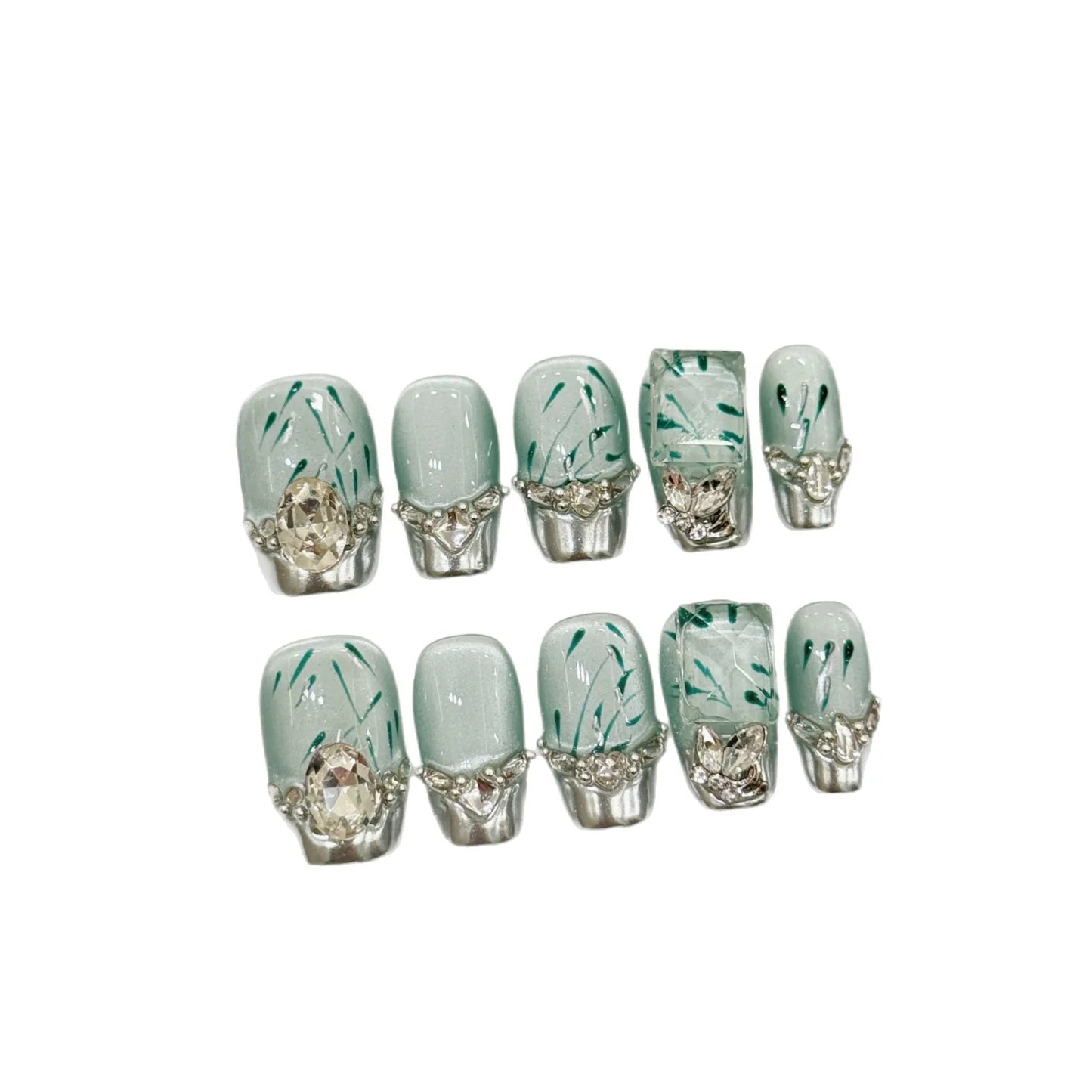 Fabricante de uñas cortas de ojo de gato, uñas acrílicas prensadas hechas a mano