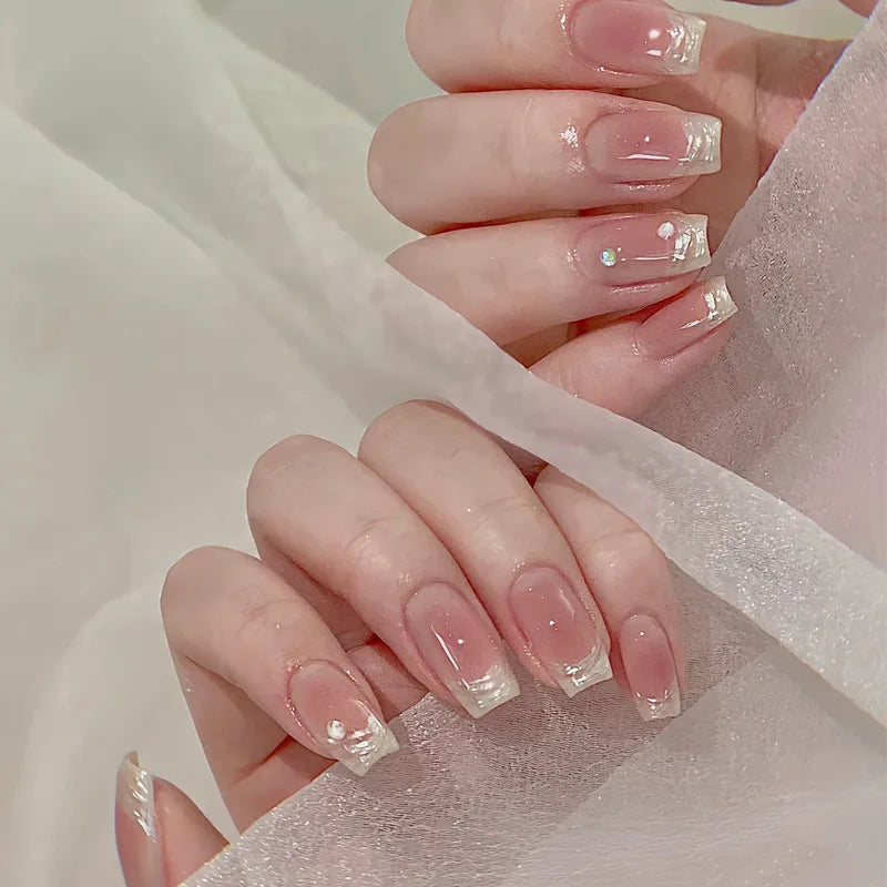 Uñas postizas personalizadas de alta calidad con diamantes de imitación decorativos de lujo
