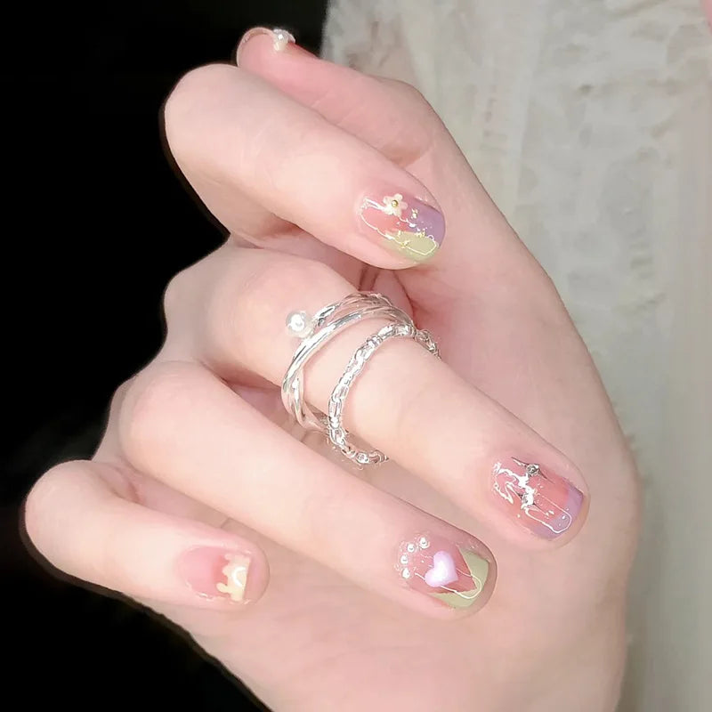 Uñas postizas personalizadas de alta calidad con diamantes de imitación decorativos de lujo