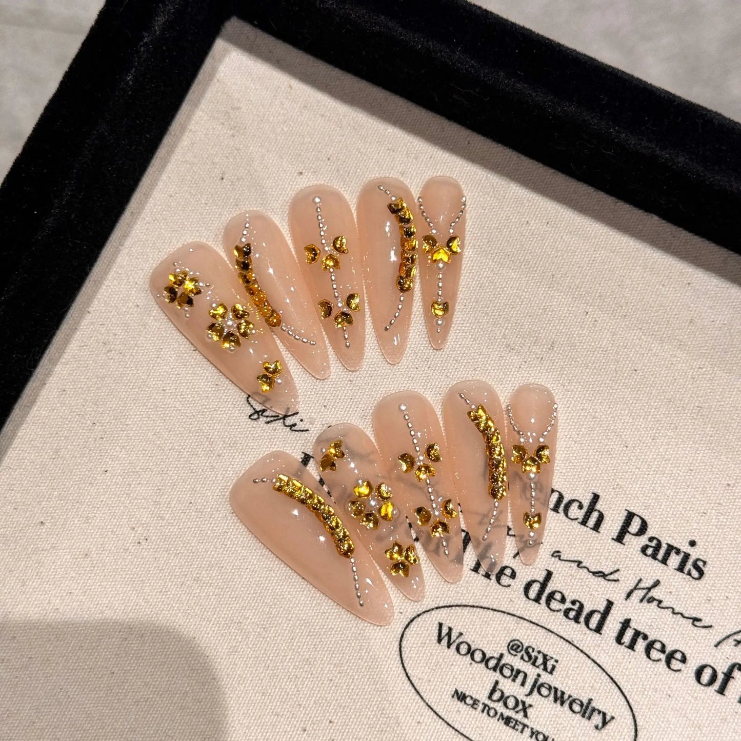 Latest High Quality Stick on Nails Glitter Luxury Ballerina French Press on Nails Acrylic ABS Gel Artificial Nails