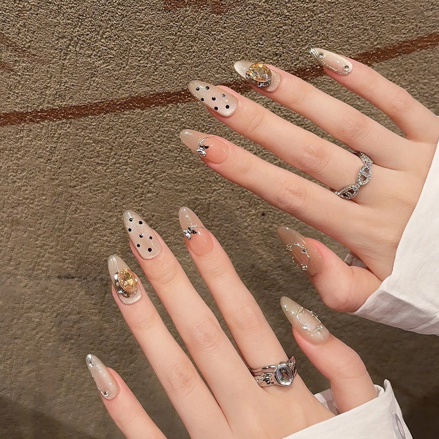 Super Luxury Design Acrylic Stick Nails Soft Gels French Tip Press on Nails Hand Pressing Artificial Nail