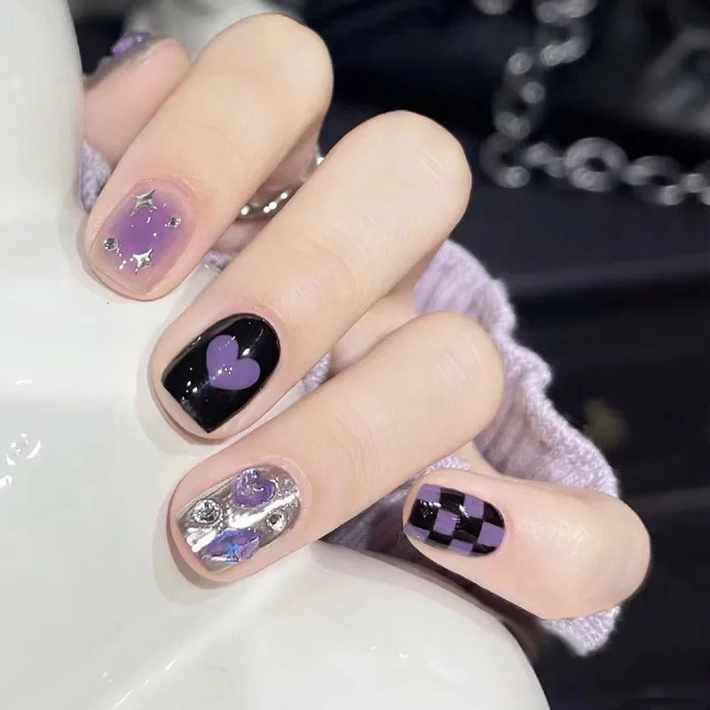 Uñas postizas personalizadas de alta calidad con diamantes de imitación decorativos de lujo