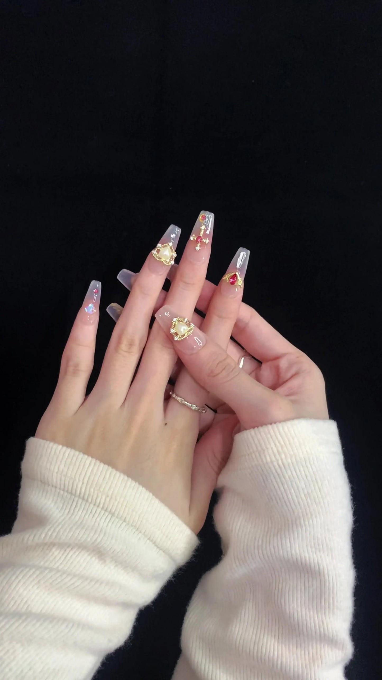 Transparent Full Cover Sailor Moon Artificial Nails Love Soft Gel Press on Nails