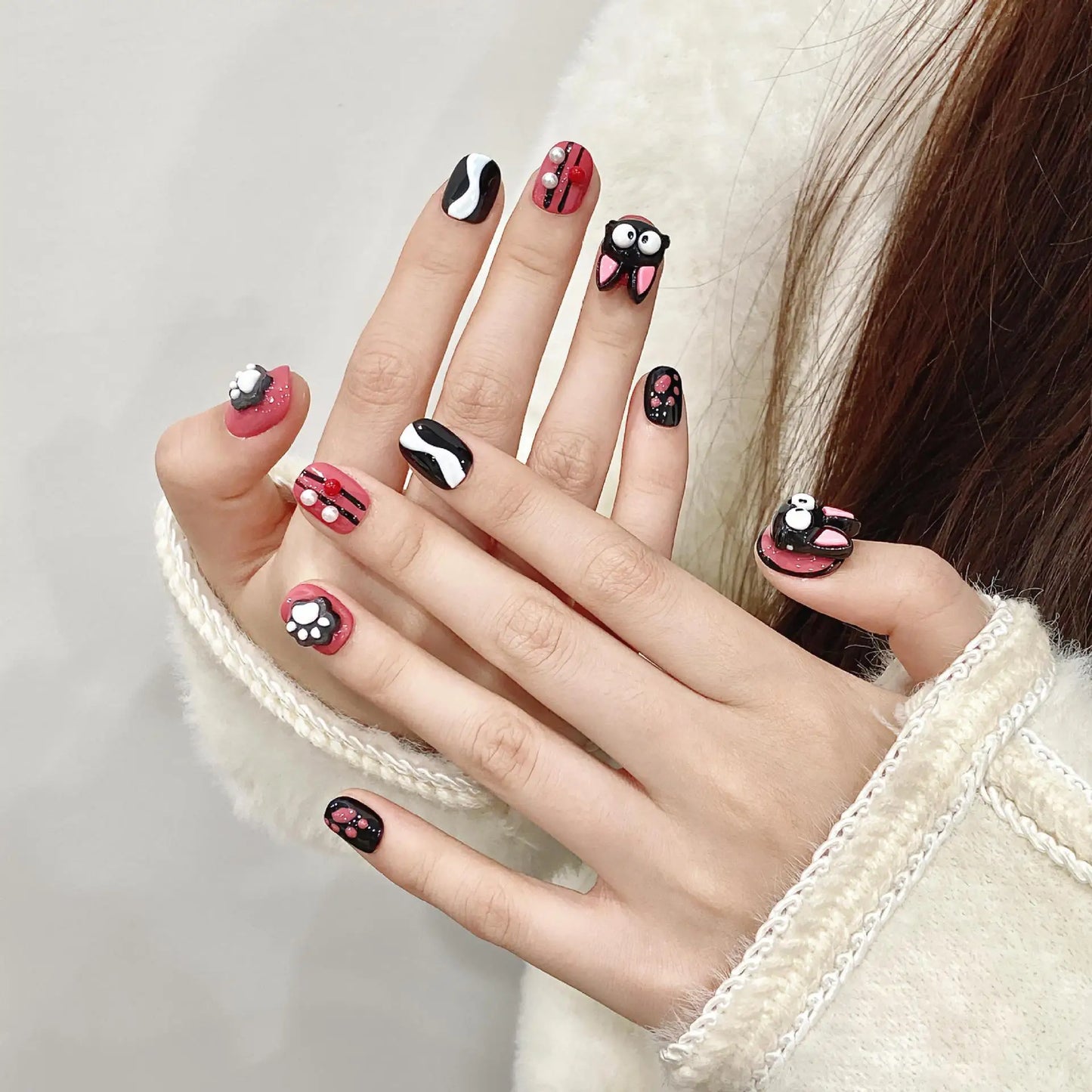 Nuevo estilo hecho a mano con diferentes formas artificiales para salón de uñas, cubierta completa extraíble ABS, puntas para uñas a presión