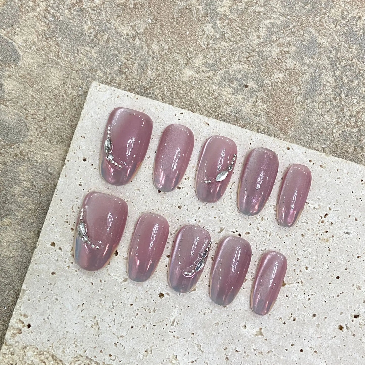 High Quality Press on Nails Cat Eye Removable False Nails ABS Gel Nail