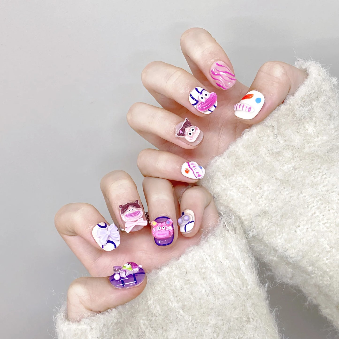 Nuevo estilo hecho a mano con diferentes formas artificiales para salón de uñas, cubierta completa extraíble ABS, puntas para uñas a presión
