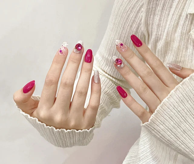 Fabricantes de uñas postizas ABS cuadradas de almendra corta, uñas adhesivas