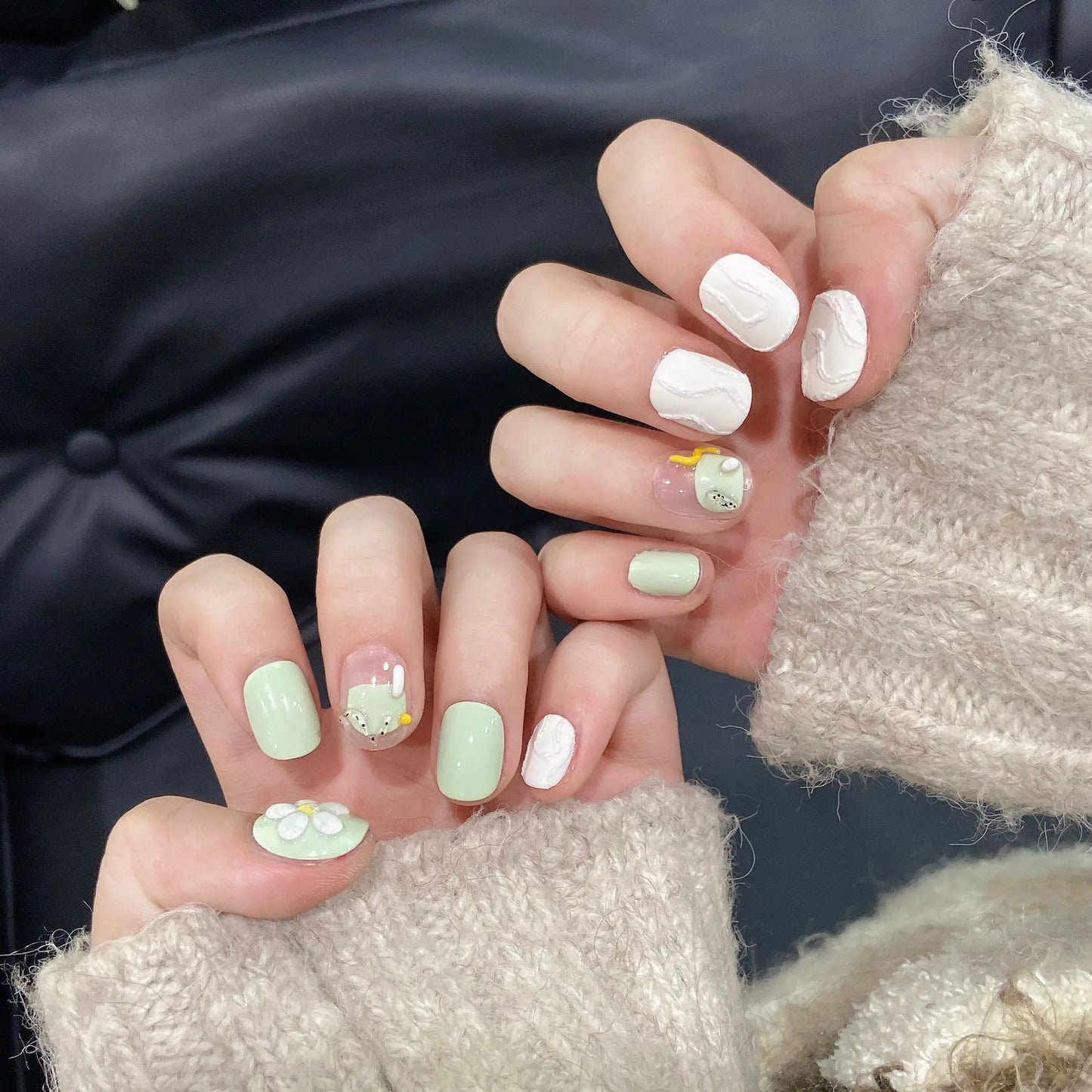 Nuevo estilo hecho a mano con diferentes formas artificiales para salón de uñas, cubierta completa extraíble ABS, puntas para uñas a presión