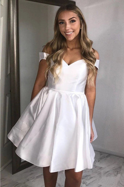 Einfache schulterfreie Homecoming-Kleider Günstiges Homecoming-Kleid mit Schnürung