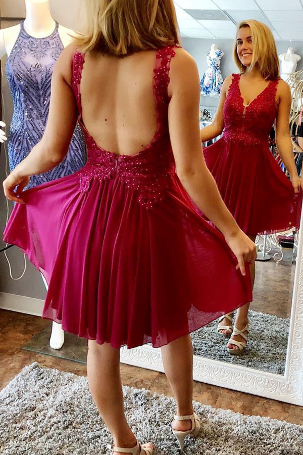 V-Ausschnitt Homecoming-Kleid, Maßanfertigungen Hoco Kleider, Kurzes Ballkleid