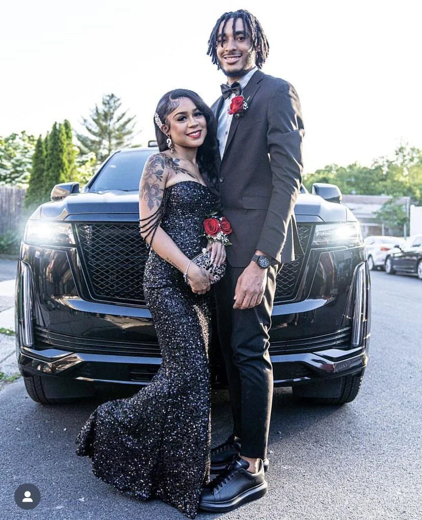 classy black formal dress Sequins Prom Black Evening Dress Y5921 – YOYOCAMP Size:40 Long + 34 Waist(Adjust 2