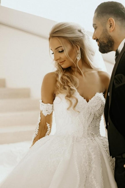 Schulterfreies Sweetheart-Sommer-Strand-Brautkleid