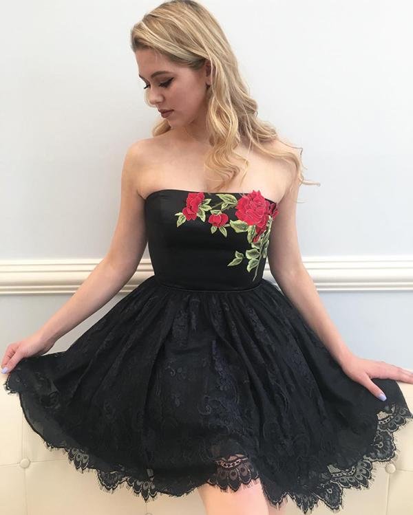 Vestidos de fiesta sencillos, blancos, sin tirantes, con hombros descubiertos y estampados florales para niñas