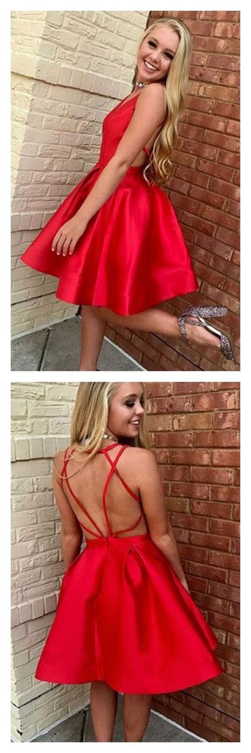 Schwarz-rotes kleines Heimkehrkleid, günstige kurze Ballkleider, Partykleid