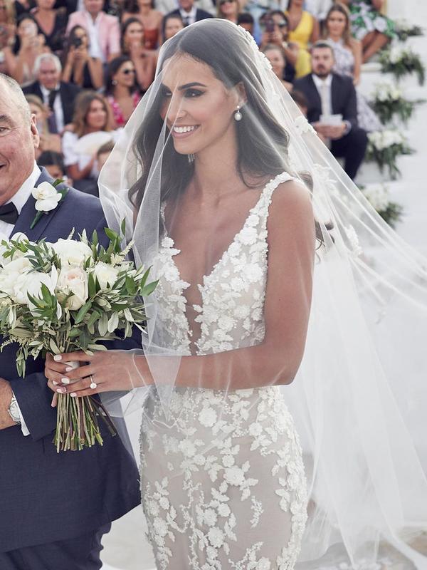Träger Meerjungfrau Brautkleider Spitze Applizierte Kleider Brautkleider