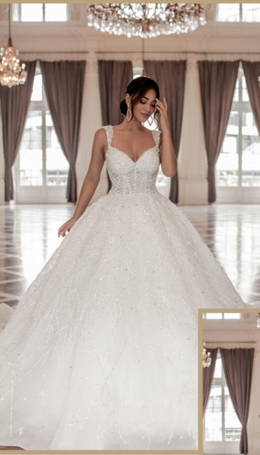A-Linien-Brautkleid im Prinzessin-Stil mit herzförmigem Ausschnitt