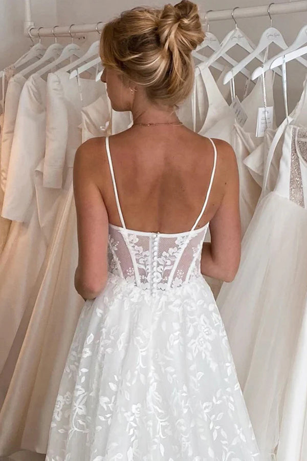 Ballkleid-Brautkleid aus Spitze mit Herzausschnitt und abnehmbaren Puffärmeln