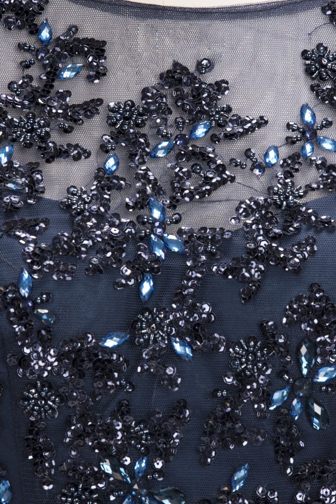 Vestidos de fiesta de tul con cristales, corte A, mangas largas y talla grande, hasta el suelo