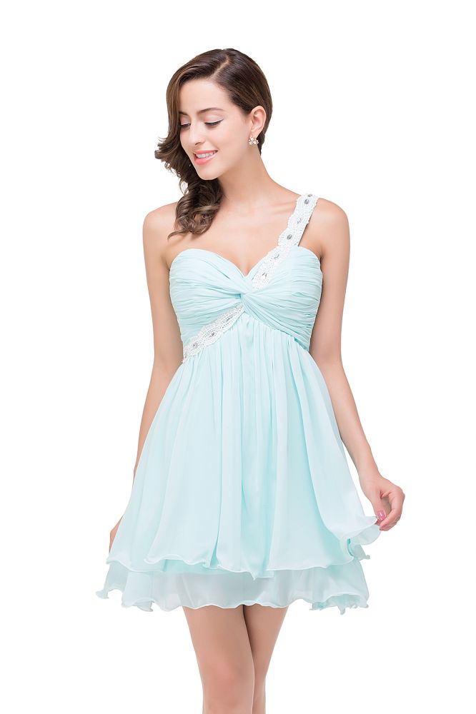 A-Linie One-Shoulder Chiffon Homecoming-Kleid