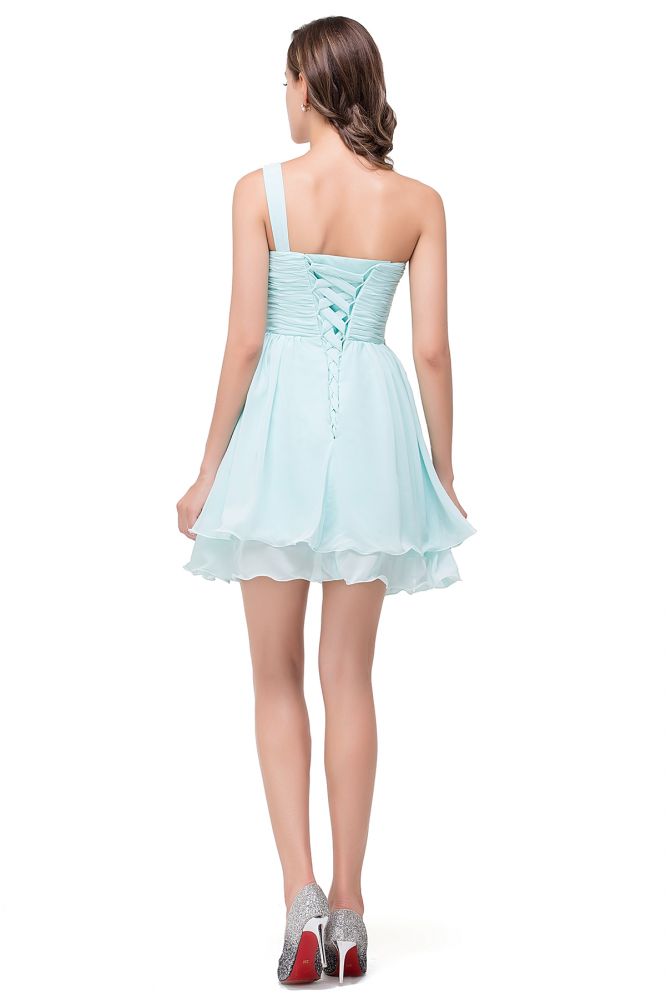 A-Linie One-Shoulder Chiffon Homecoming-Kleid