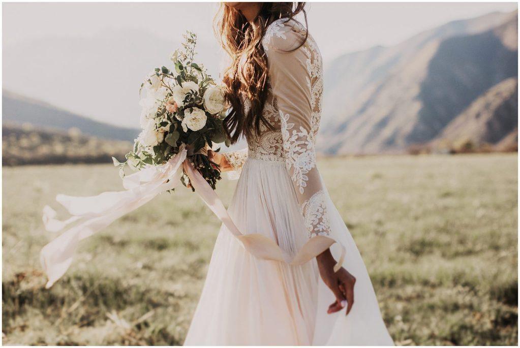 A-line Scoop Lace Wedding Dress Long Sleeve Rustic Wedding Dresses
