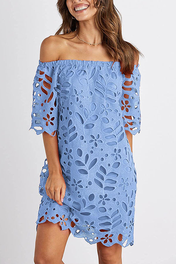 Trägerloses One-Shoulder-Hohlkleid INS lässiger Partykleidrock